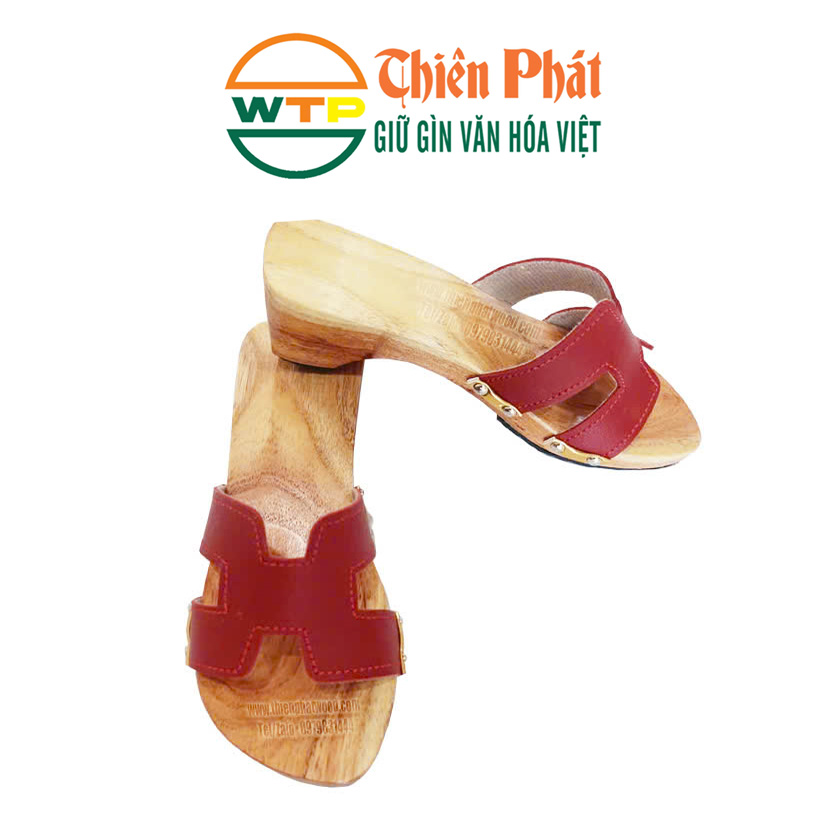 guốc mộc nữ cao 5cm làm từ gỗ xoan tự nhiên