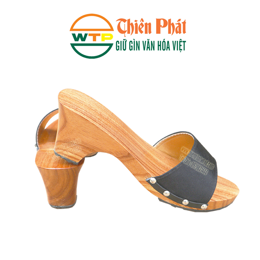 guốc mộc nữ cao 7cm màu gỗ nổi bật