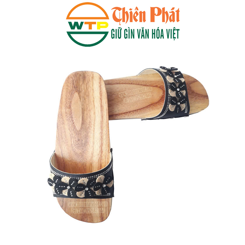 guốc gỗ truyền thống Việt co 3cm làm từ gỗ tự nhiên