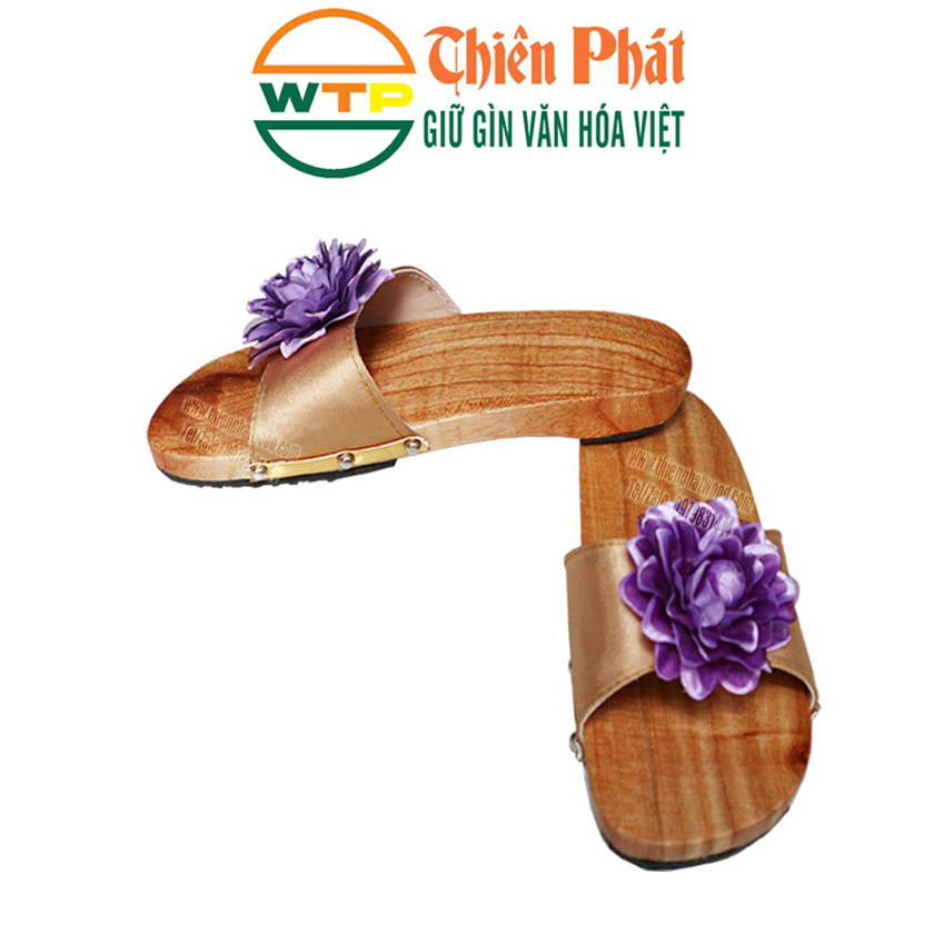 guốc gỗ đế bằng cao 3cm làm từ gỗ xoan tự nhiên